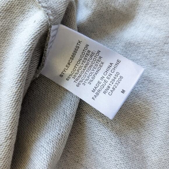 Como Blu Gray Top with Stripe Statement Sleeves sz Medium New - Picture 4 of 6